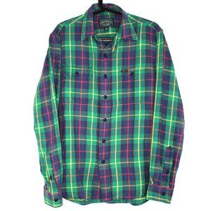 Polo Country Ralph Lauren Mens Medium Plaid Button Up Flannel Shirt C1200